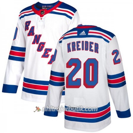 Dame Ishockey New York Rangers Tröja Chris Kreider 20 Adidas 2017-2018 Vit Authentic